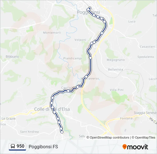 950 Bus Line Map