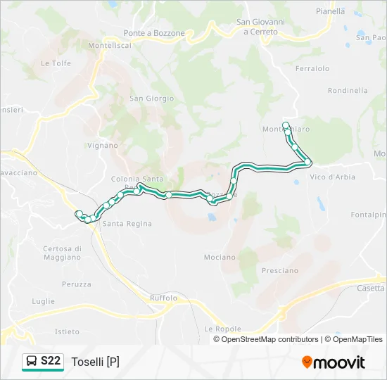S22 Bus Line Map