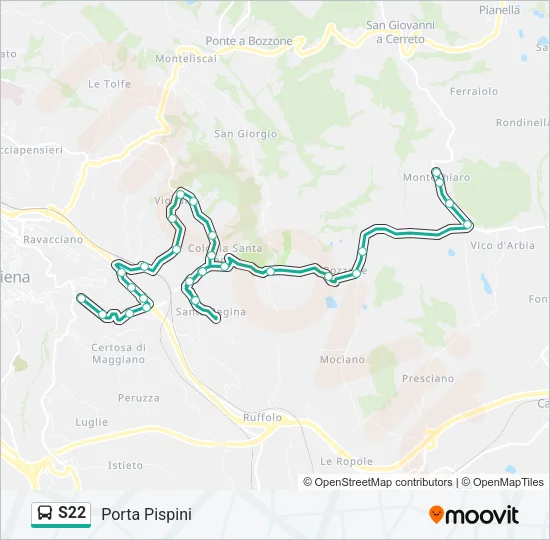S22 Bus Line Map