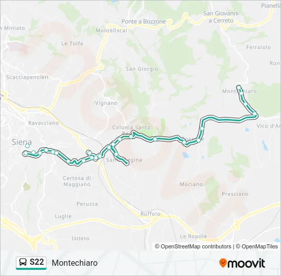 S22 Bus Line Map