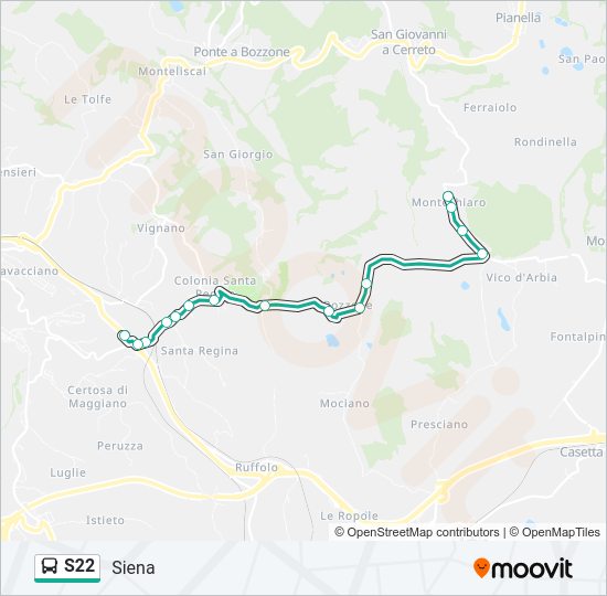 S22 Bus Line Map