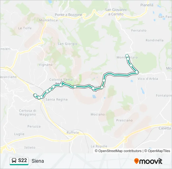 S22 Bus Line Map