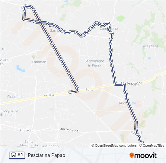S1 bus Line Map