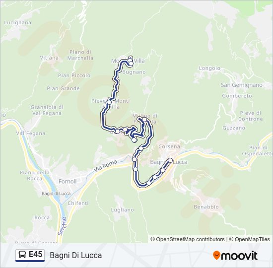 Percorso linea  E45