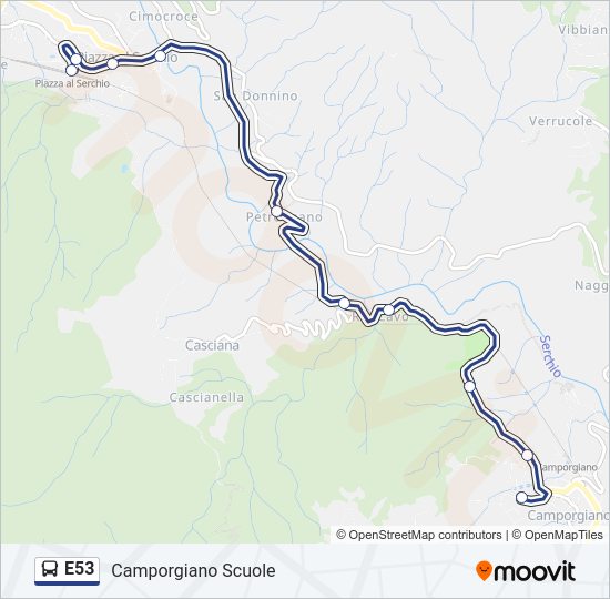 Percorso linea  E53