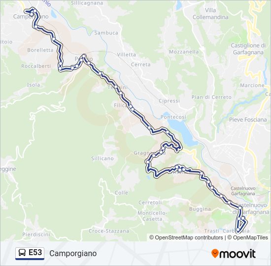 Percorso linea  E53