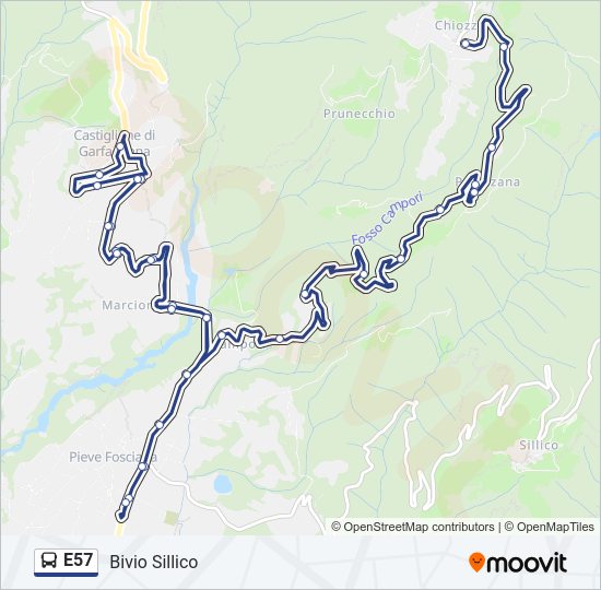 Percorso linea  E57