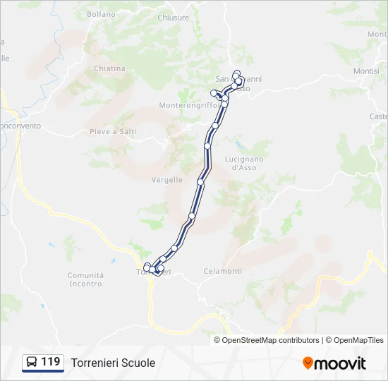 119 Bus Line Map