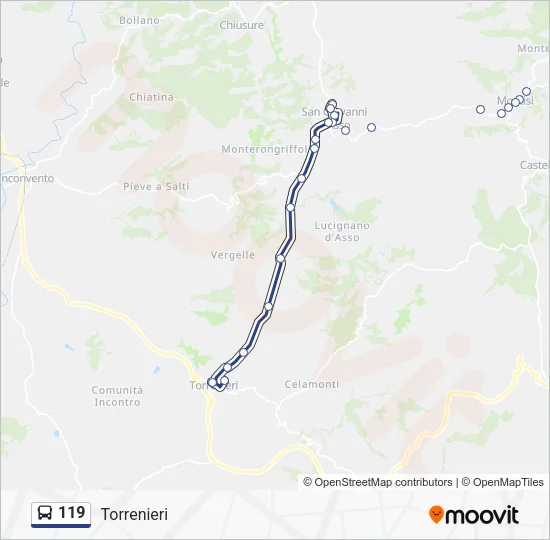 119 Bus Line Map