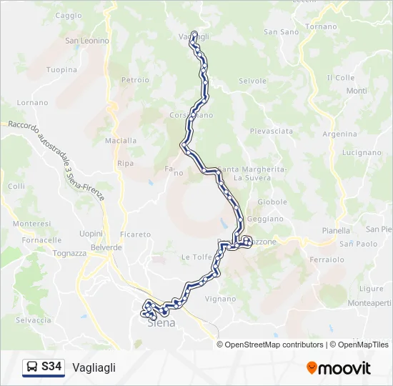 S34 Bus Line Map