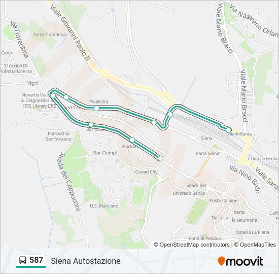 587 bus Line Map