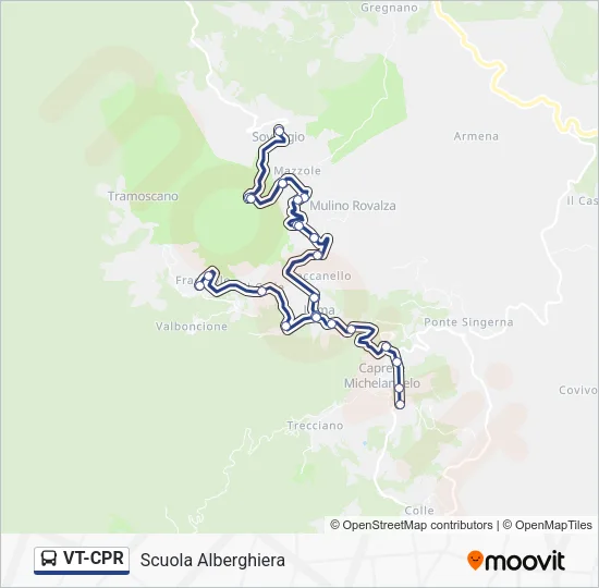 VT-CPR Bus Line Map