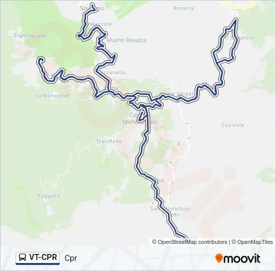 VT-CPR Bus Line Map