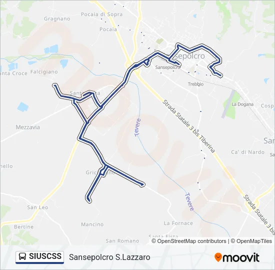 Percorso linea bus SIUSCSS