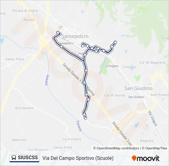 Percorso linea bus SIUSCSS