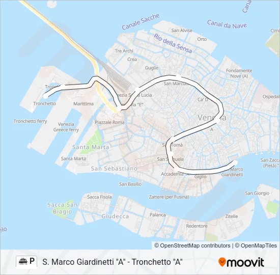 P Ferry Line Map
