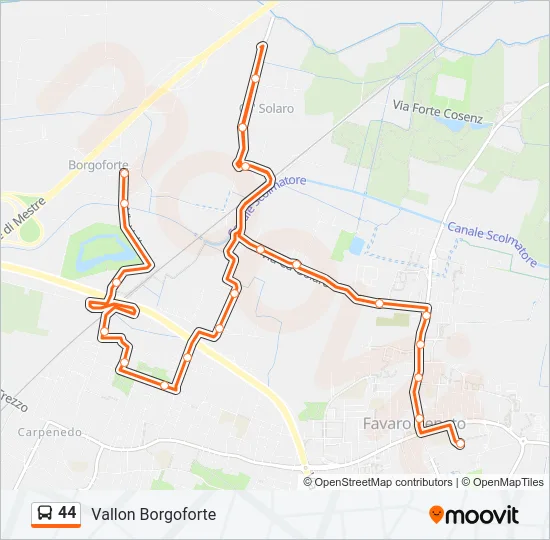 44 Bus Line Map