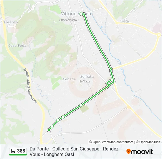 388 Bus Line Map