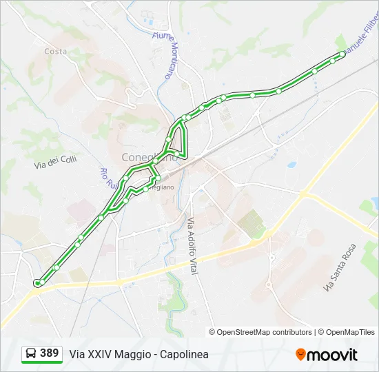 389 Bus Line Map
