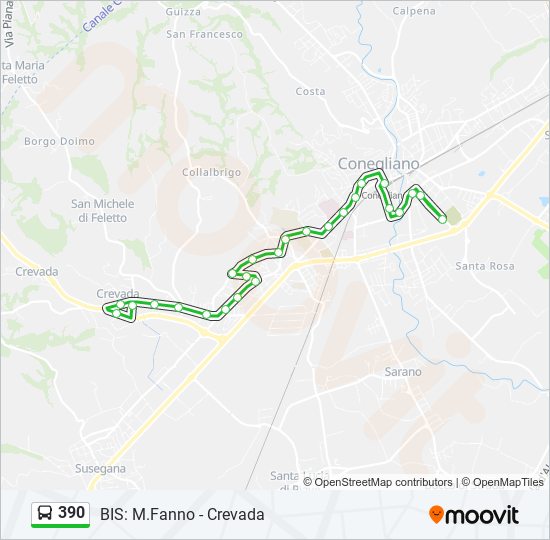 390 bus Line Map