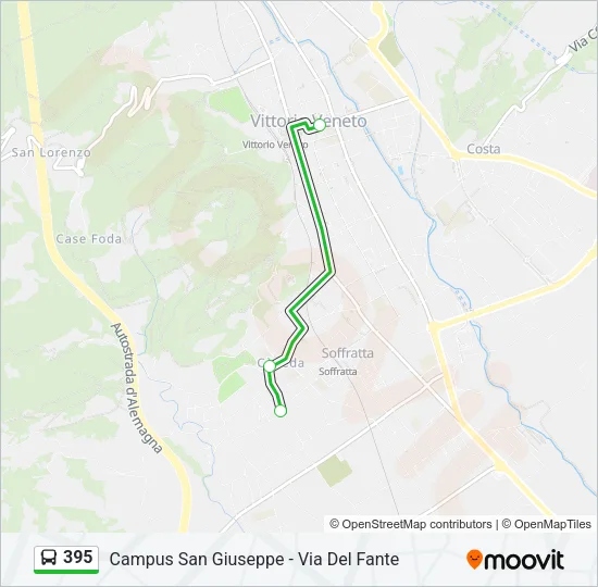395 Bus Line Map