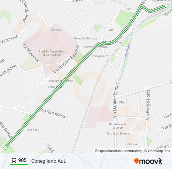 905 bus Line Map