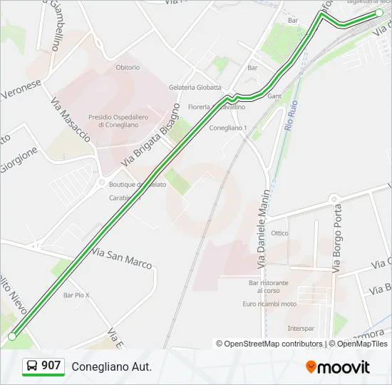 907 Bus Line Map