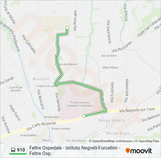 910 Bus Line Map