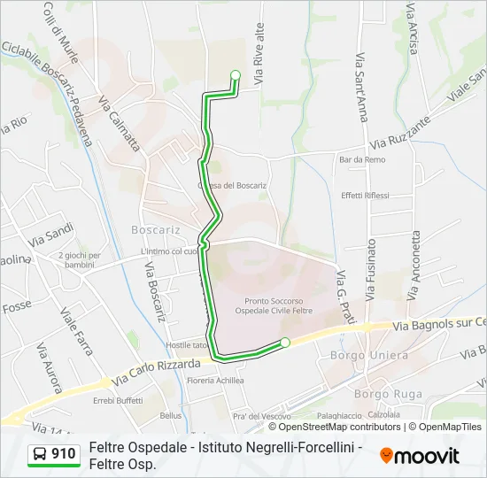 910 Bus Line Map