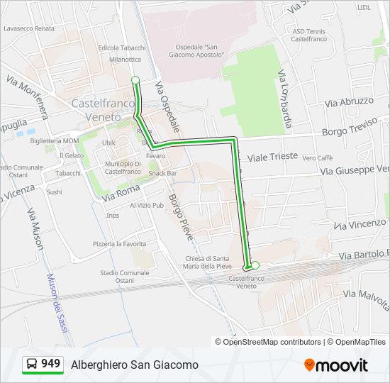 949 bus Line Map