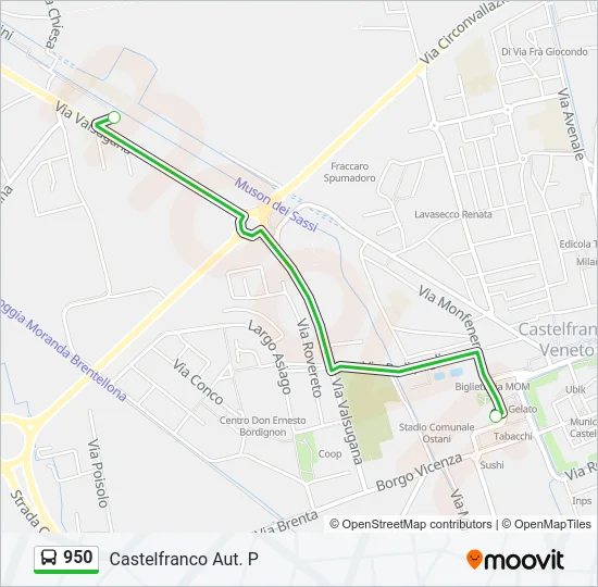950 Bus Line Map