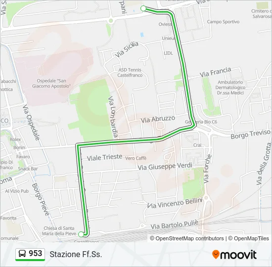 953 Bus Line Map
