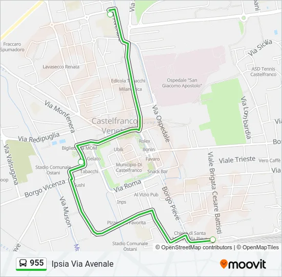 955 Bus Line Map
