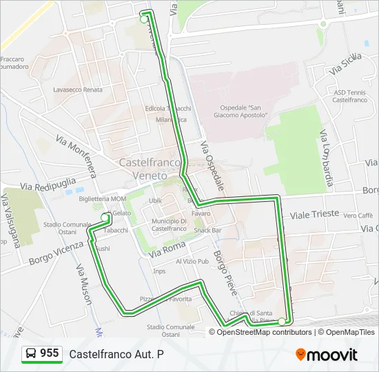 955 Bus Line Map
