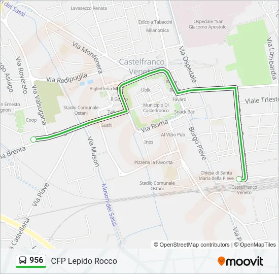 956 Bus Line Map