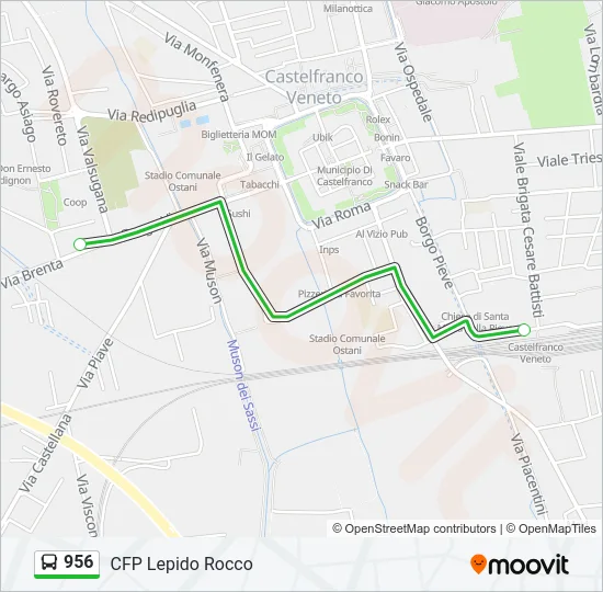 956 Bus Line Map