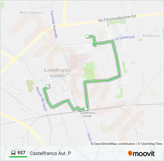 957 Bus Line Map
