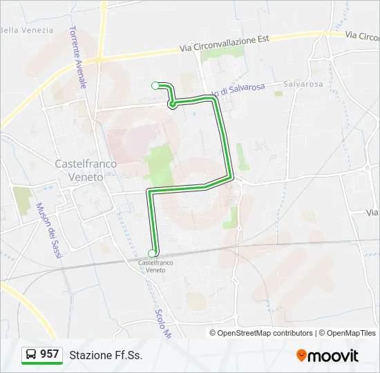 957 Bus Line Map