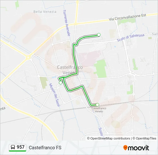 957 Bus Line Map