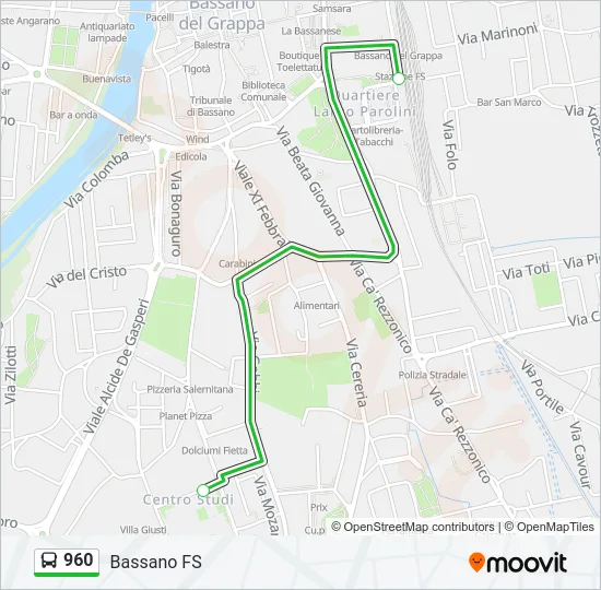 960 Bus Line Map