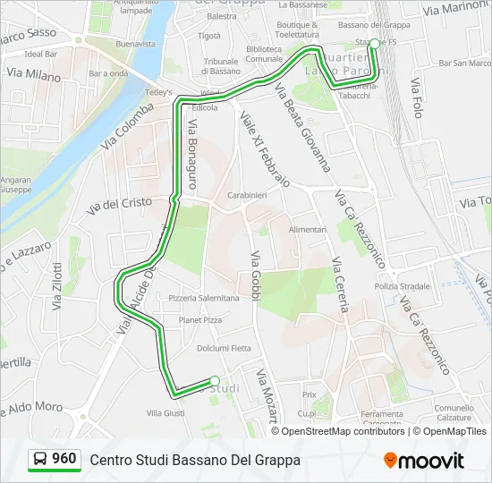 960 Bus Line Map