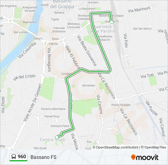 960 bus Line Map