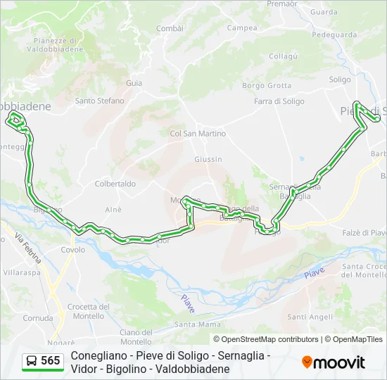 565 Bus Line Map