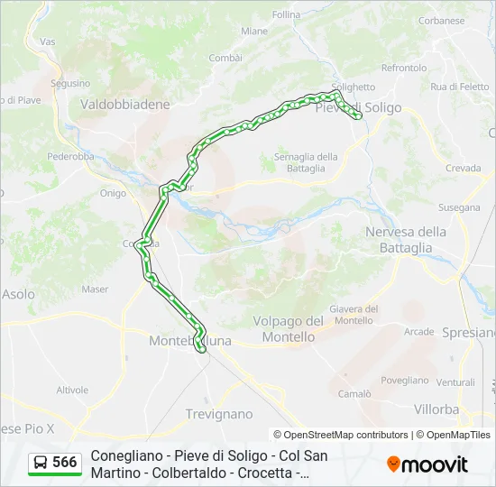 566 Bus Line Map