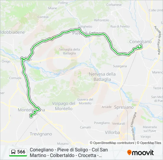 566 Bus Line Map