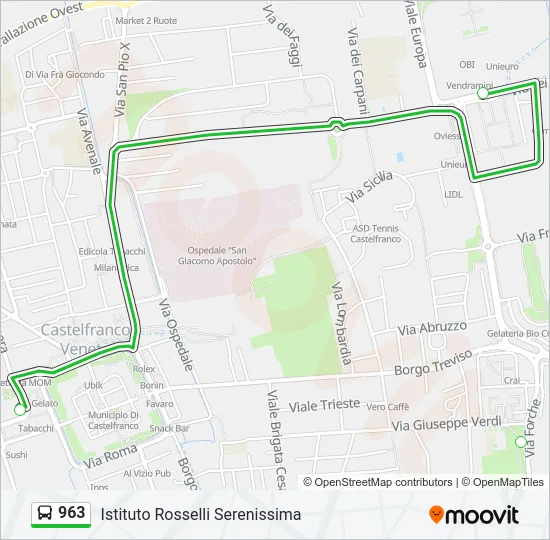 963 Bus Line Map