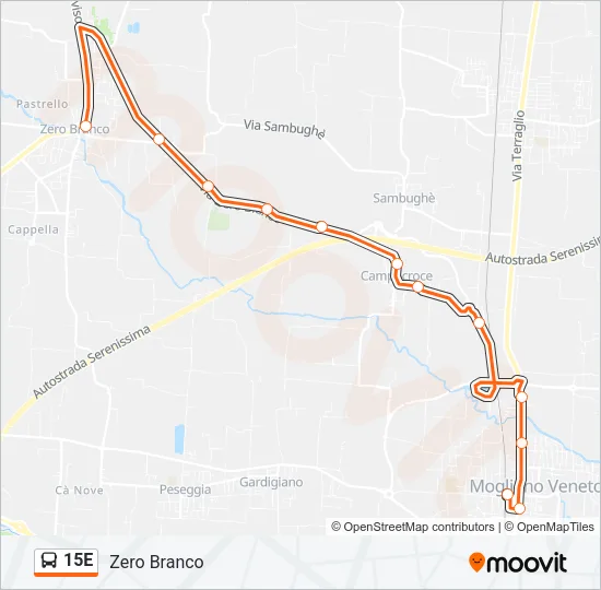 15E Bus Line Map