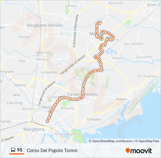 9S Bus Line Map