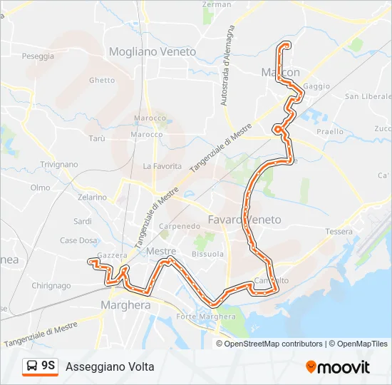 9S Bus Line Map