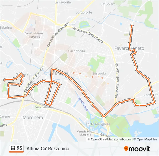 9S Bus Line Map